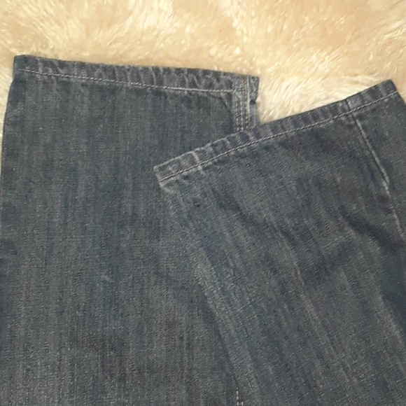 Black Men's Straight Leg Dark Wash Jeans - Picture 5 of 8